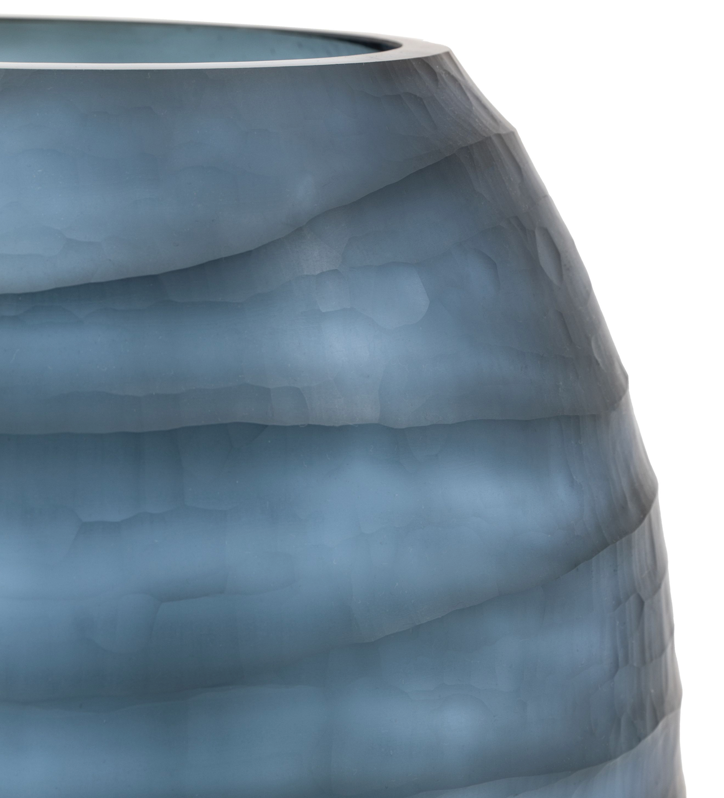 Sintra Handblown Carved Glass Vase — Ink (Large)