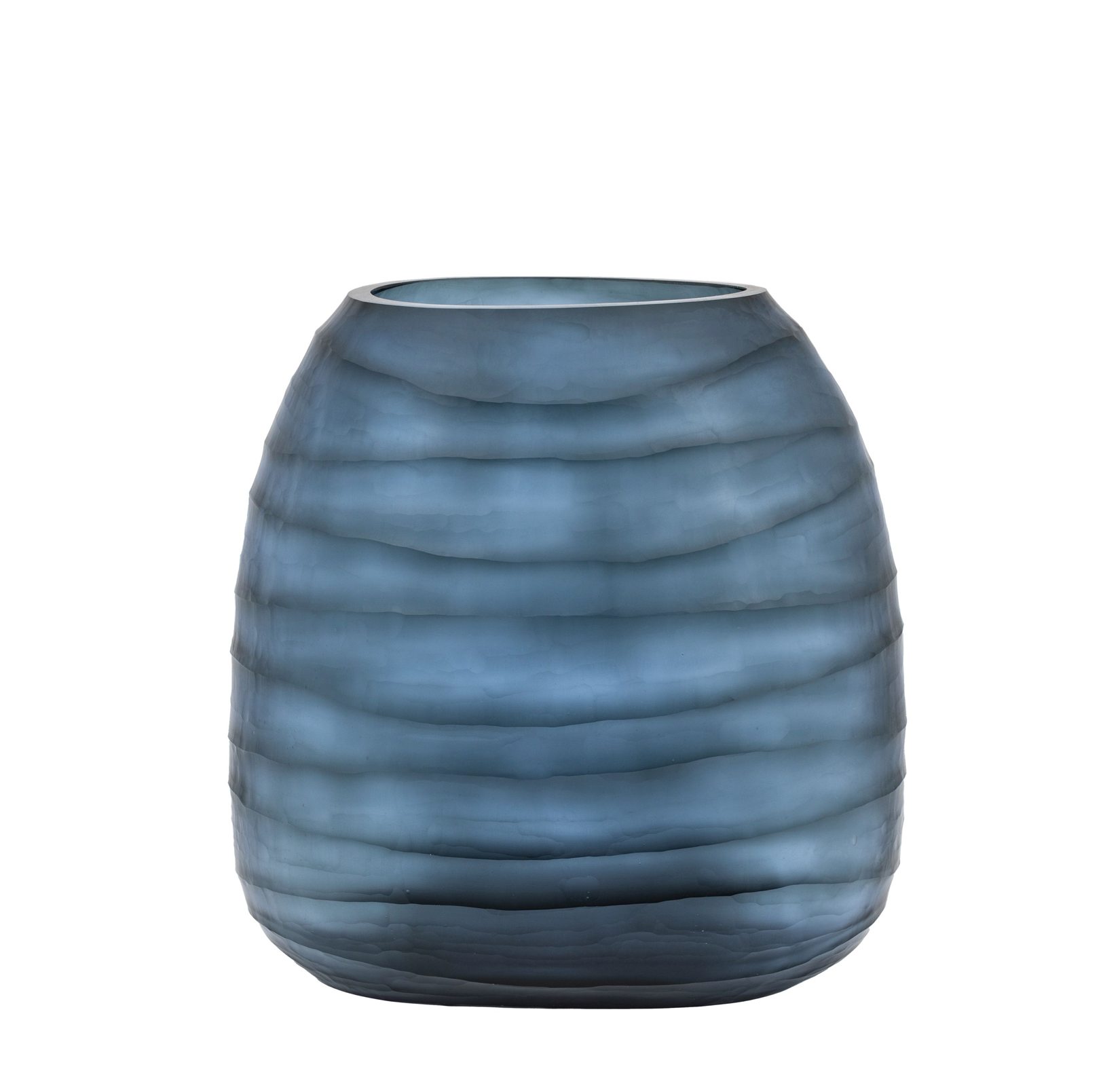 Sintra Handblown Carved Glass Vase — Ink (Large)