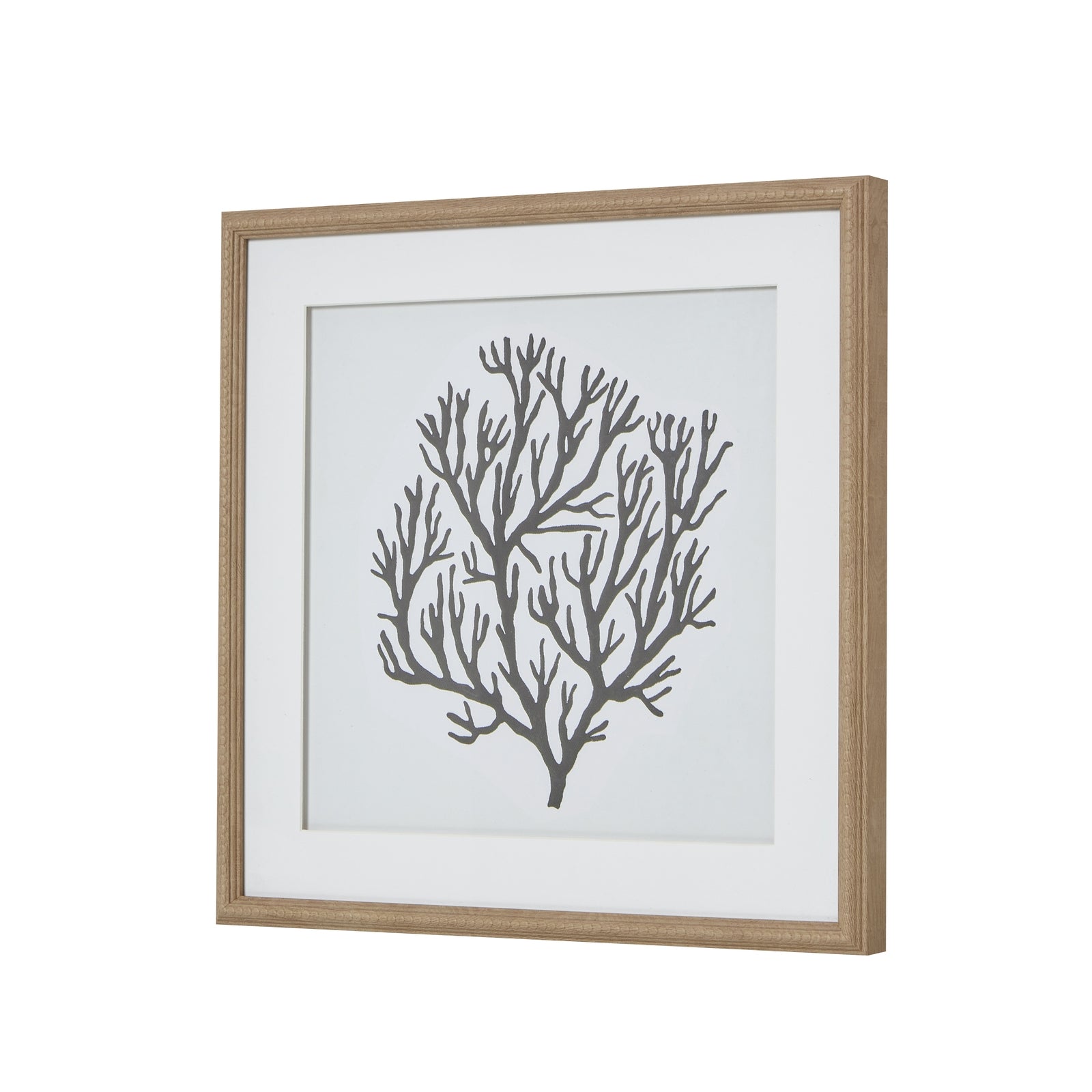 Tidal coral silhouette framed print on a white background, Elm & Grey.