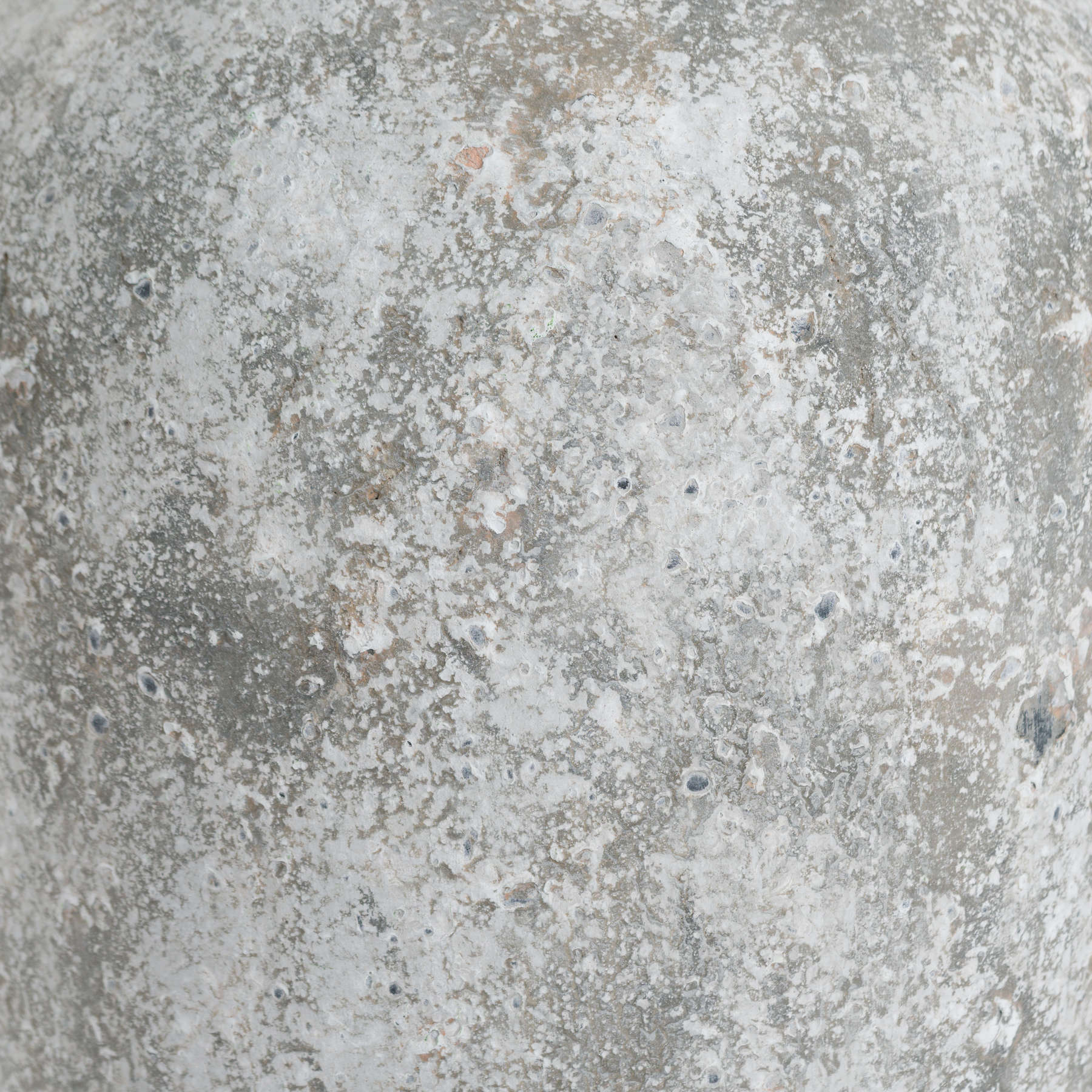 Close up of valencia tall aged stone ceramic vase elm and grey