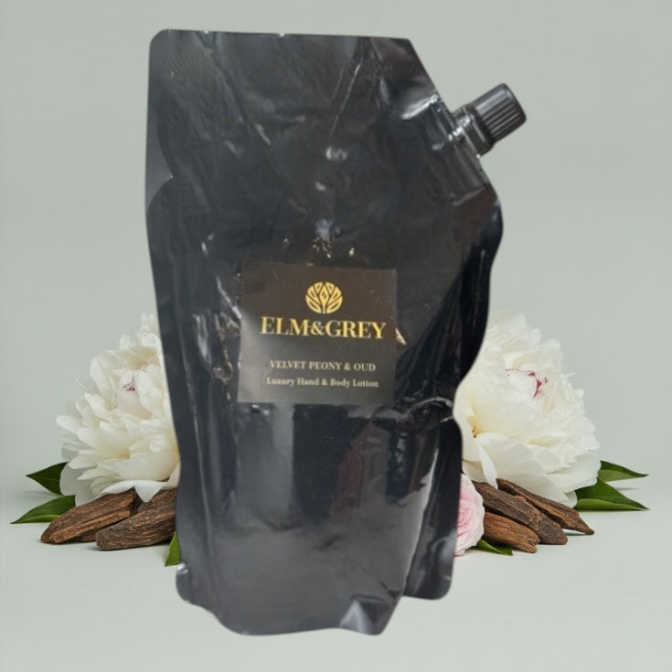 Velvet Peony & Oud Hand & Body Lotion Refill – 450ml | Uplift Scent Ritual