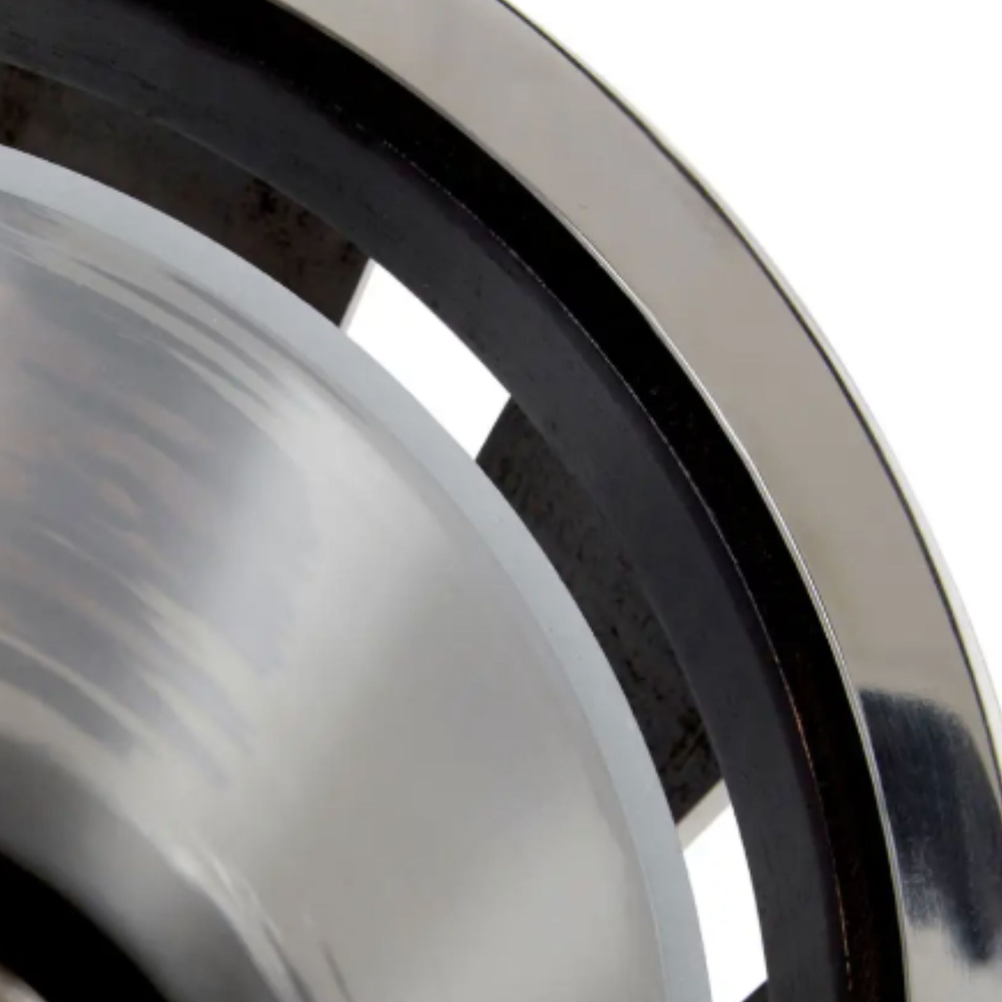 Close-up of a metal interior of walnut hurricane