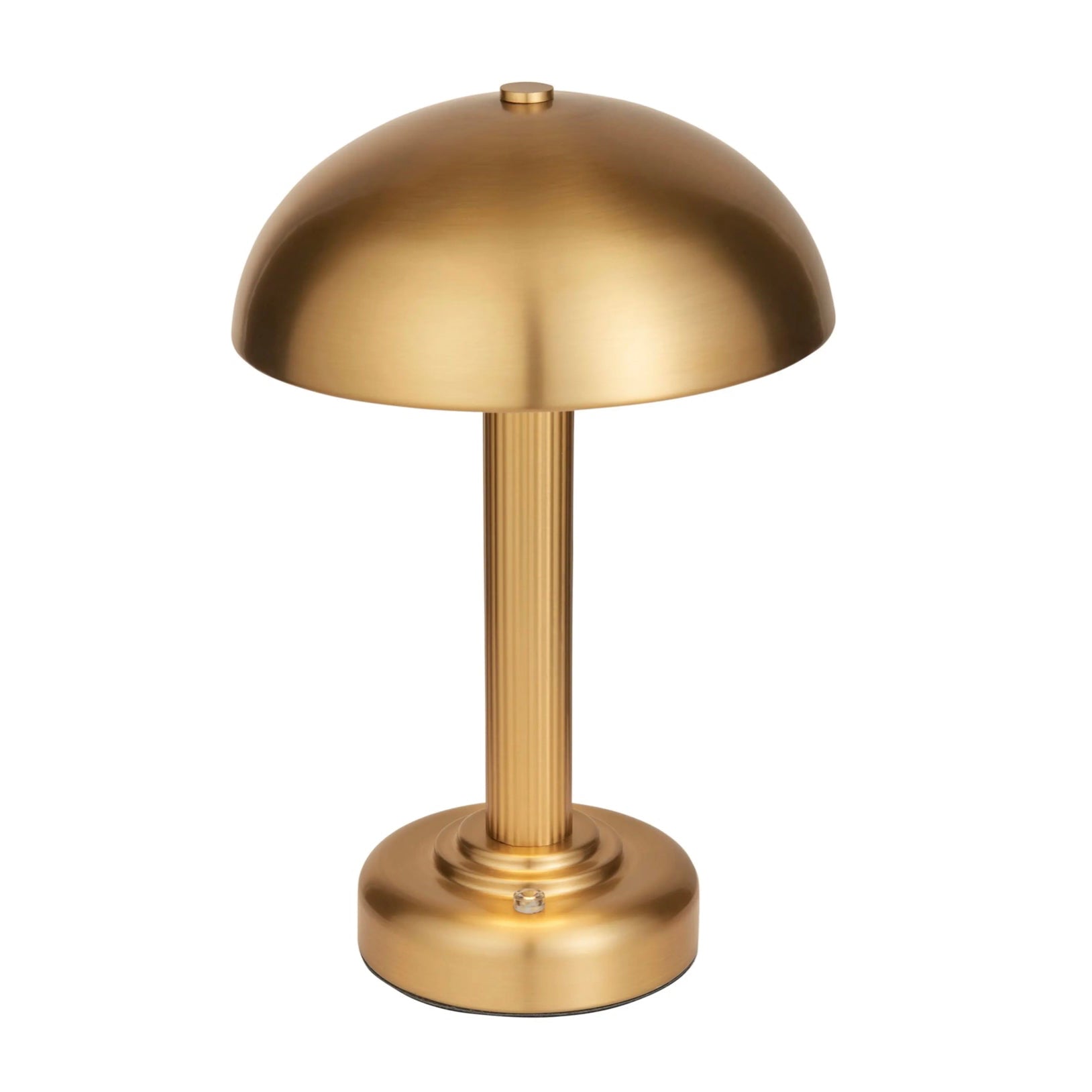 Warm brass  table lamp on a white background