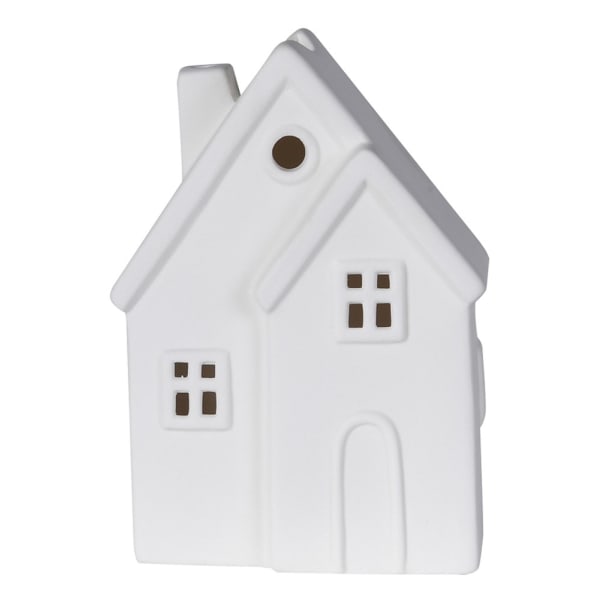 White Ceramic House Tealight Holder