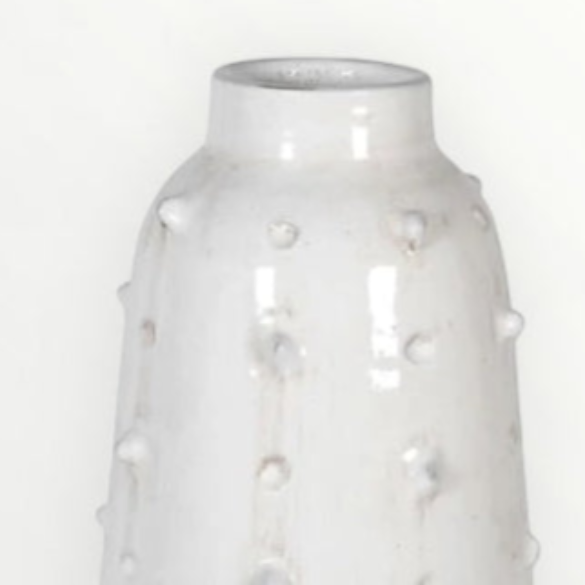 White textured bobble vase on a white background