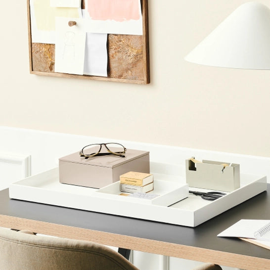 Luxe High Gloss Lacquer Tray in White – Rectangular Styling Tray