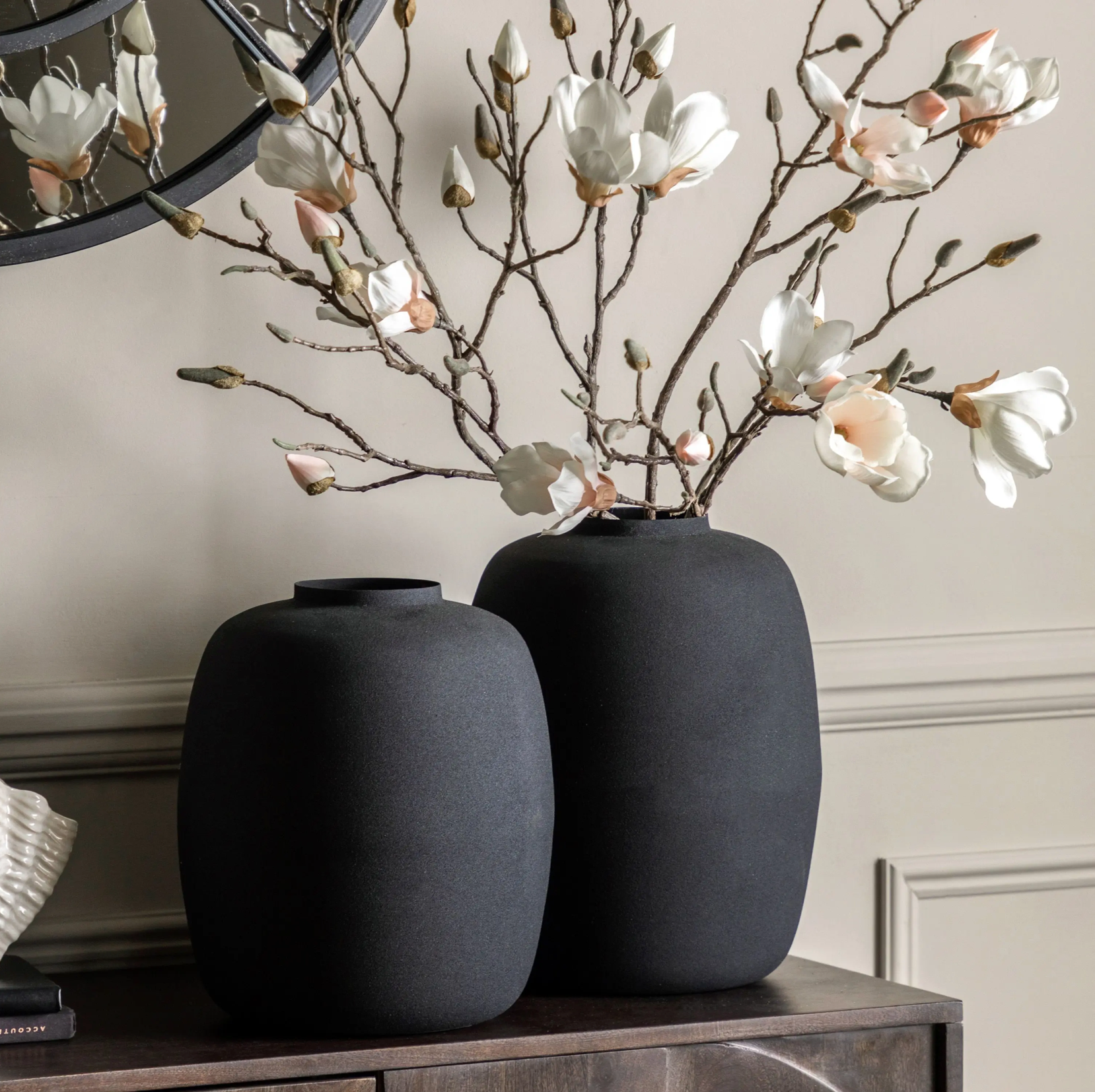 Zia Vase — Black (Set of 2)