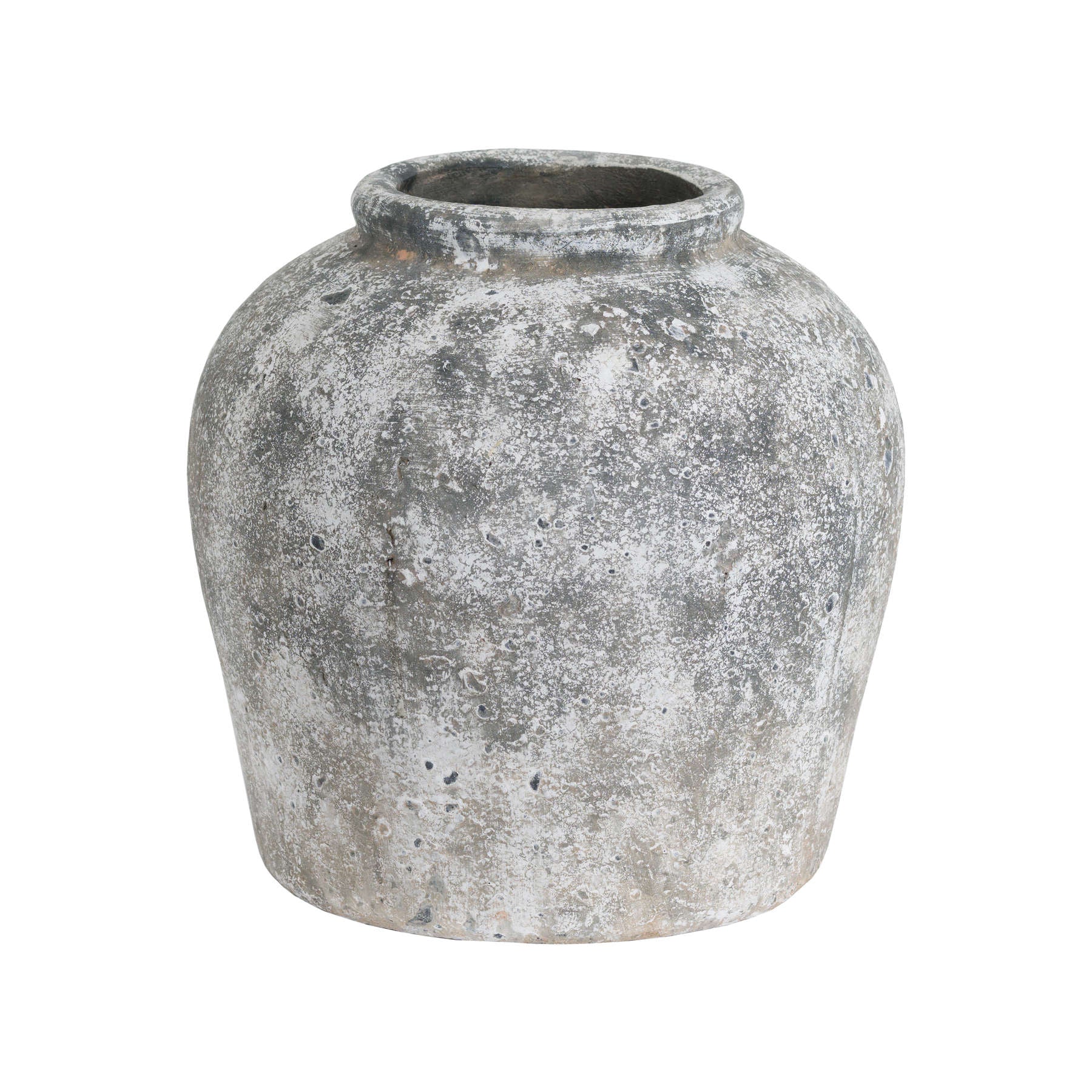 Aged Stone Ceramic Vase – Textured Stone-Effect, 30cm