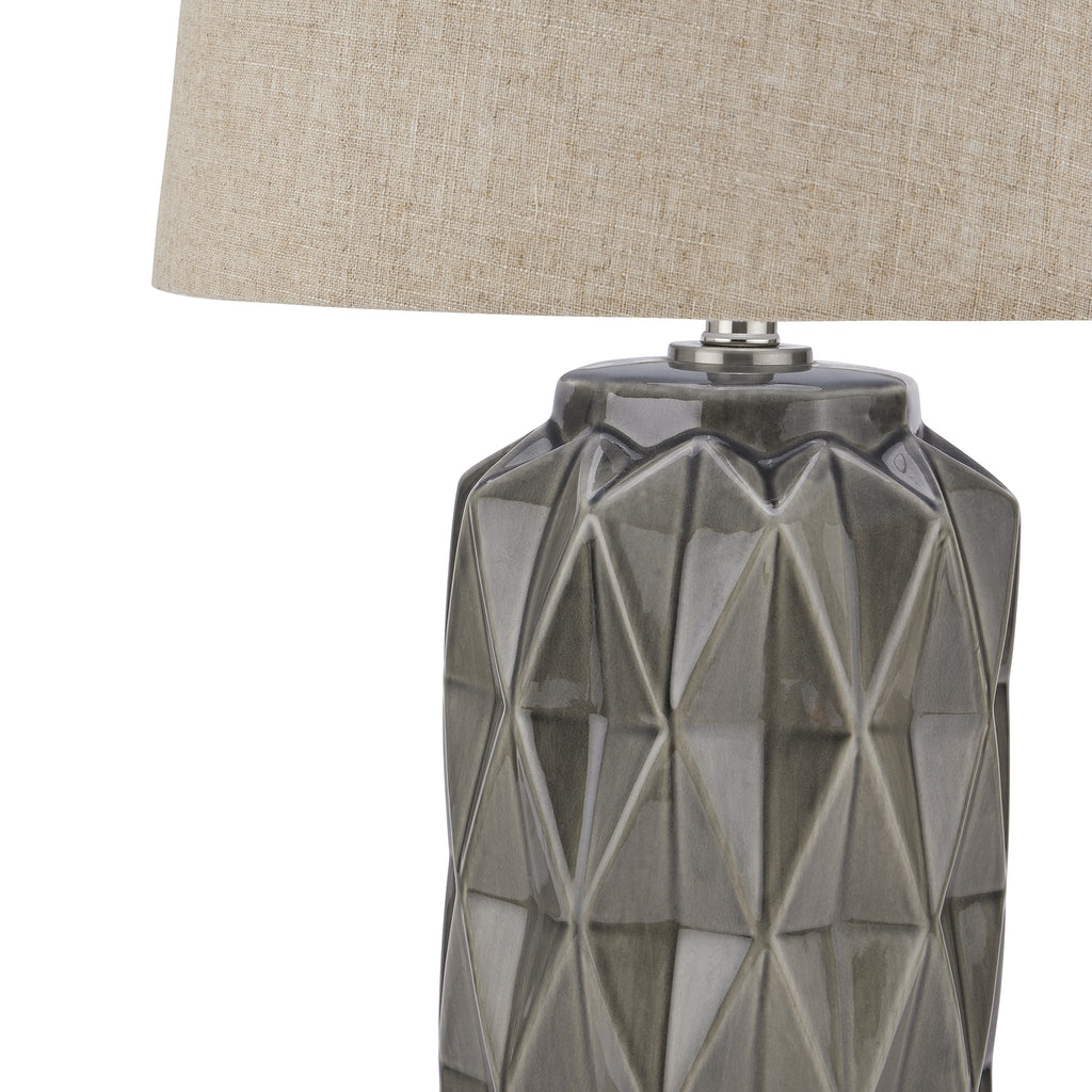 grey ceramic lamp linen shade