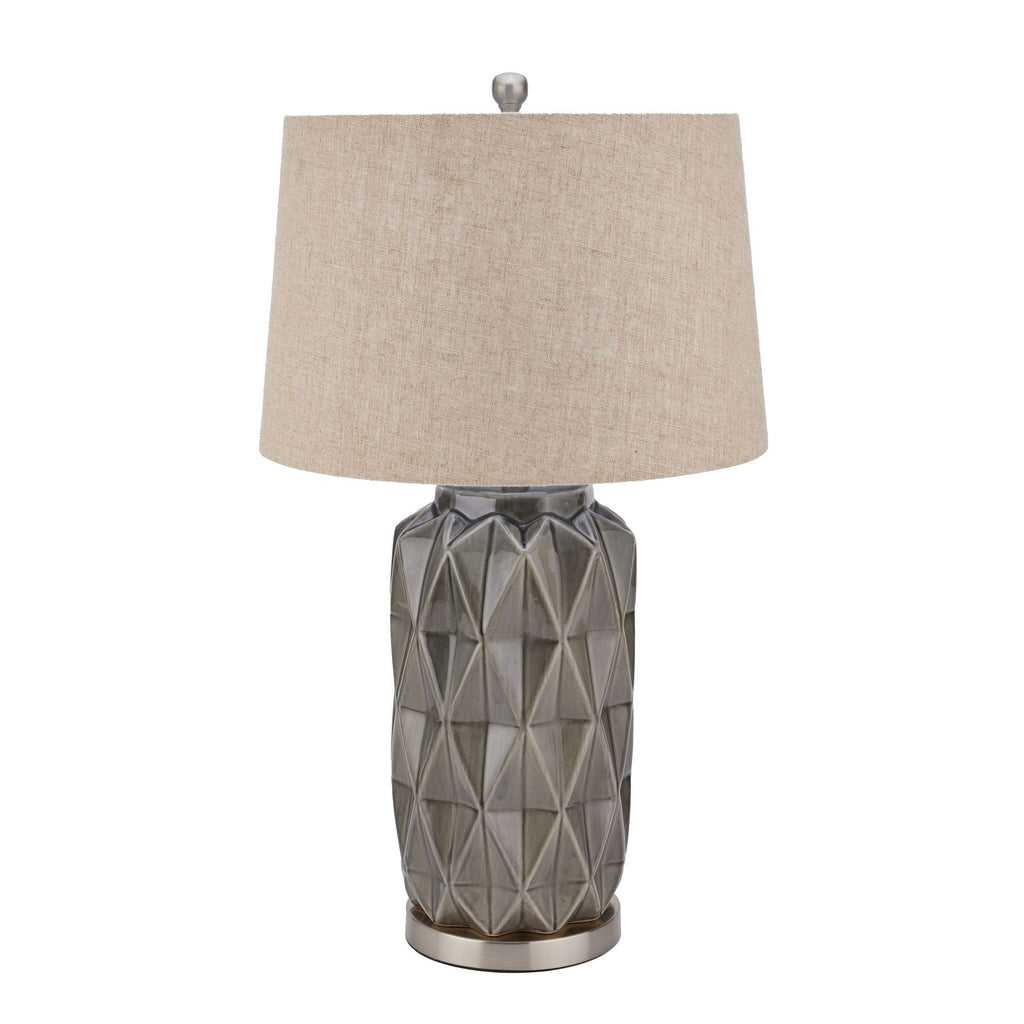 grey ceramic lamp linen shade