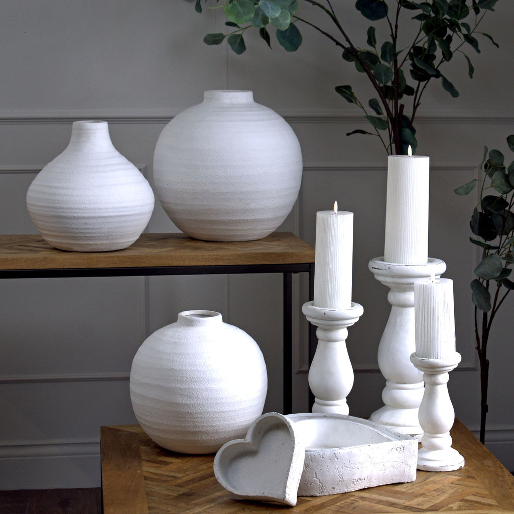 Tiber Large Matt White Ceramic Vase