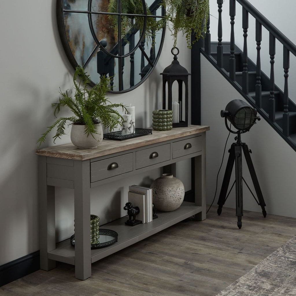 The Burford Collection Three Drawer Console Table