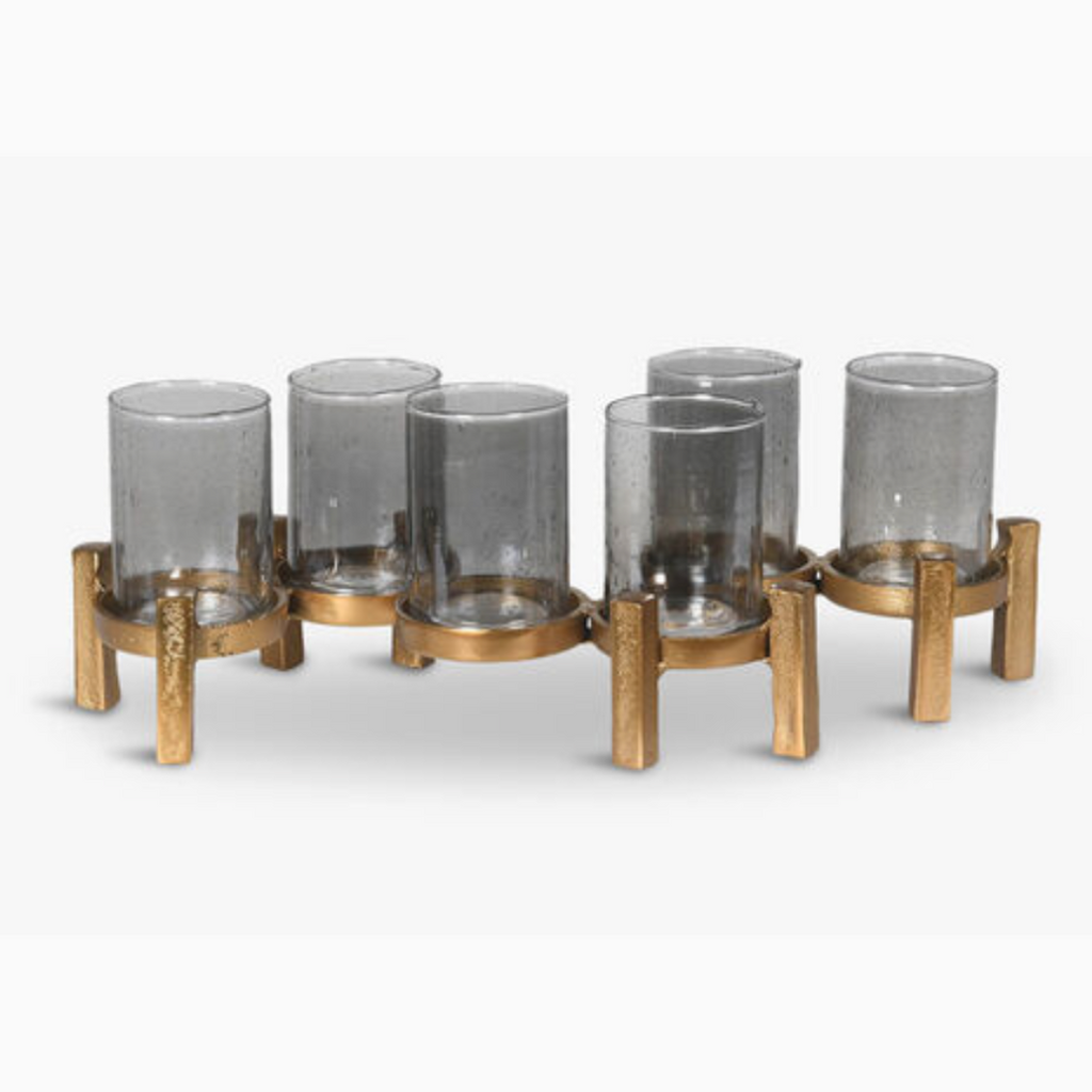 Bronze the light holder centre piece smoke glass