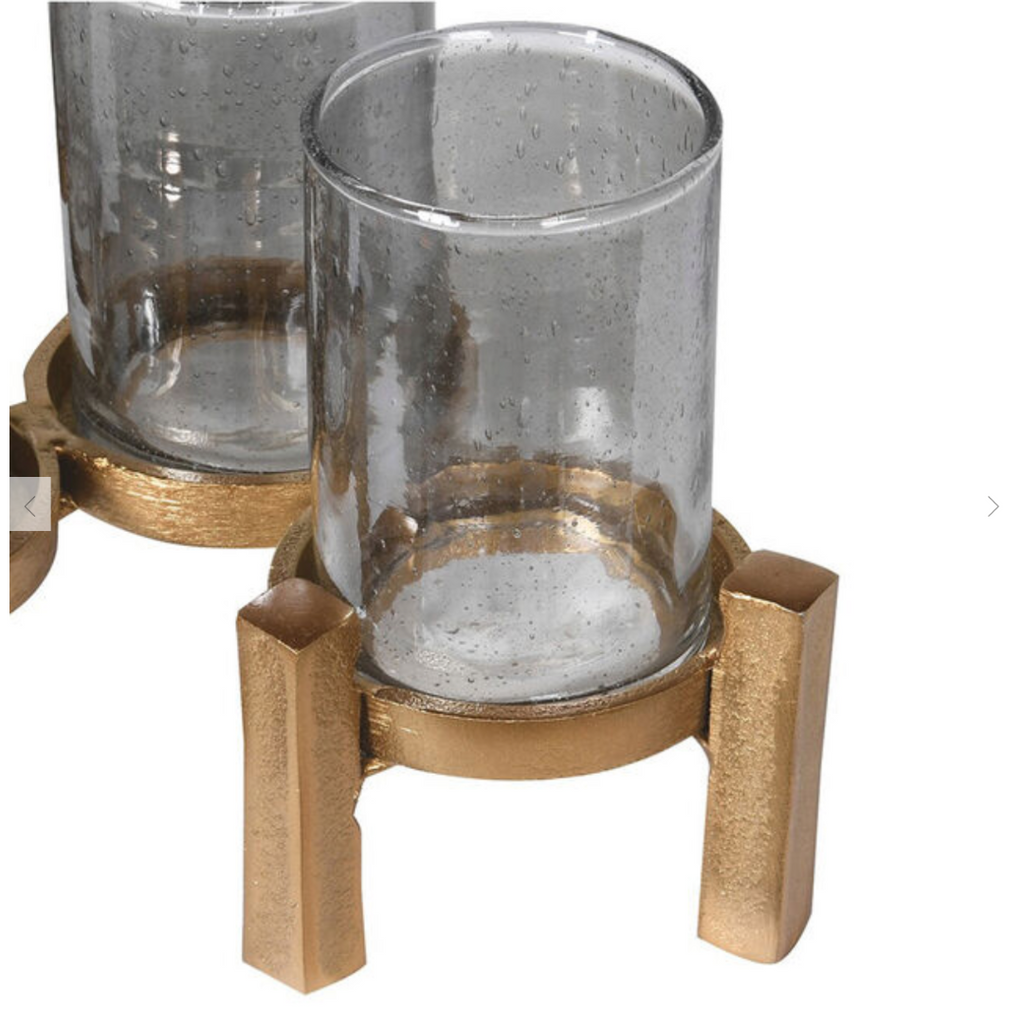 Bronze the light holder centre piece smoke glass