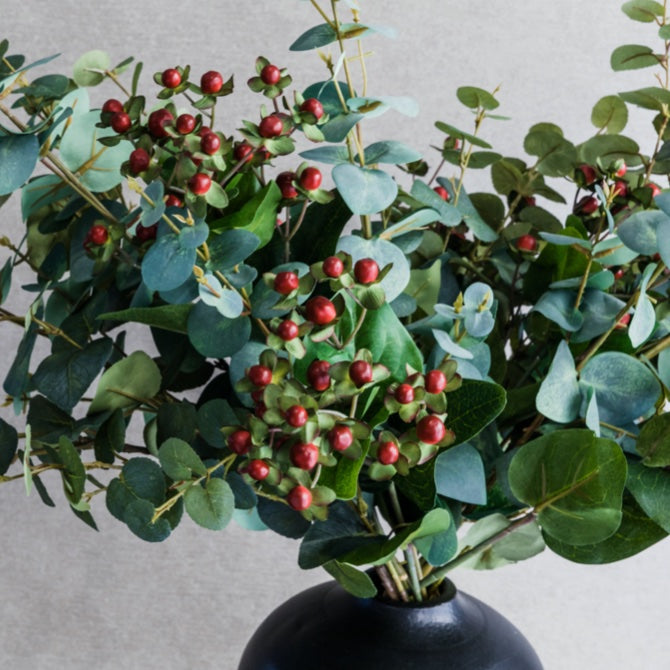 Eucalyptus and Red Berries.