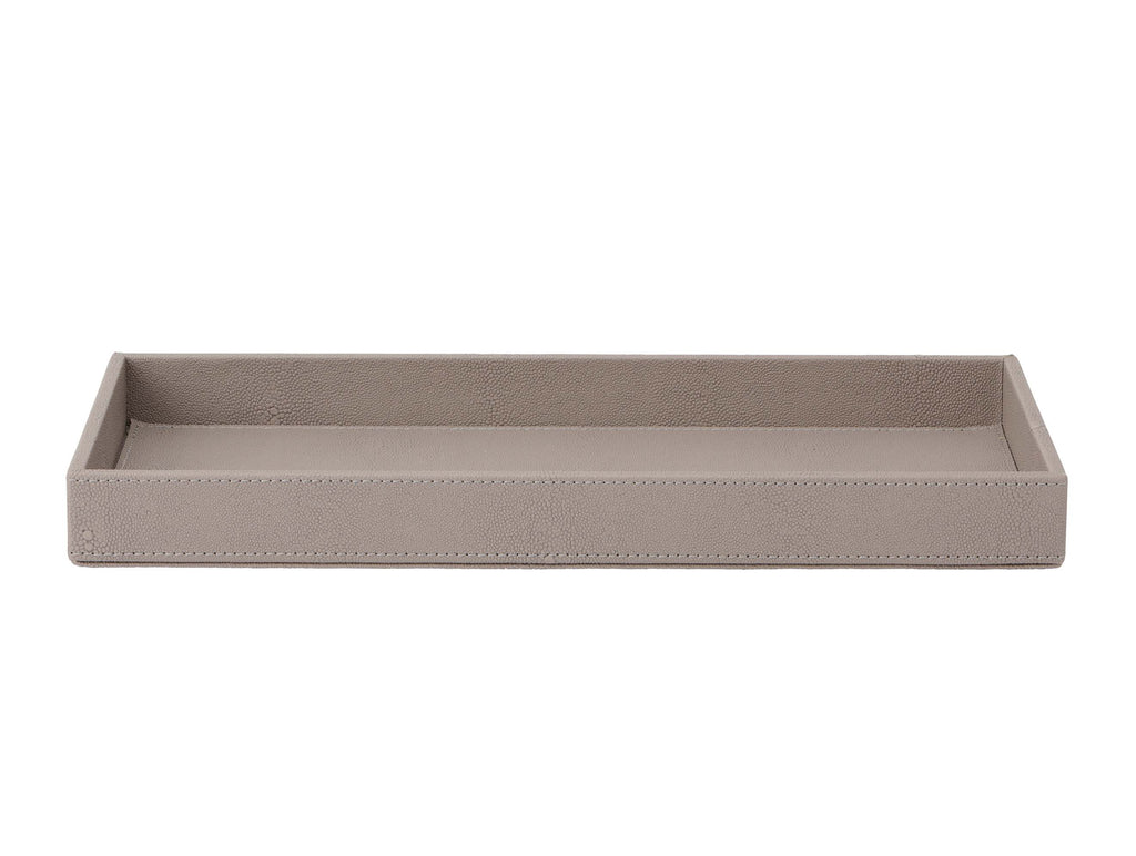 Faux Shagreen Retangular Tray in Fawn