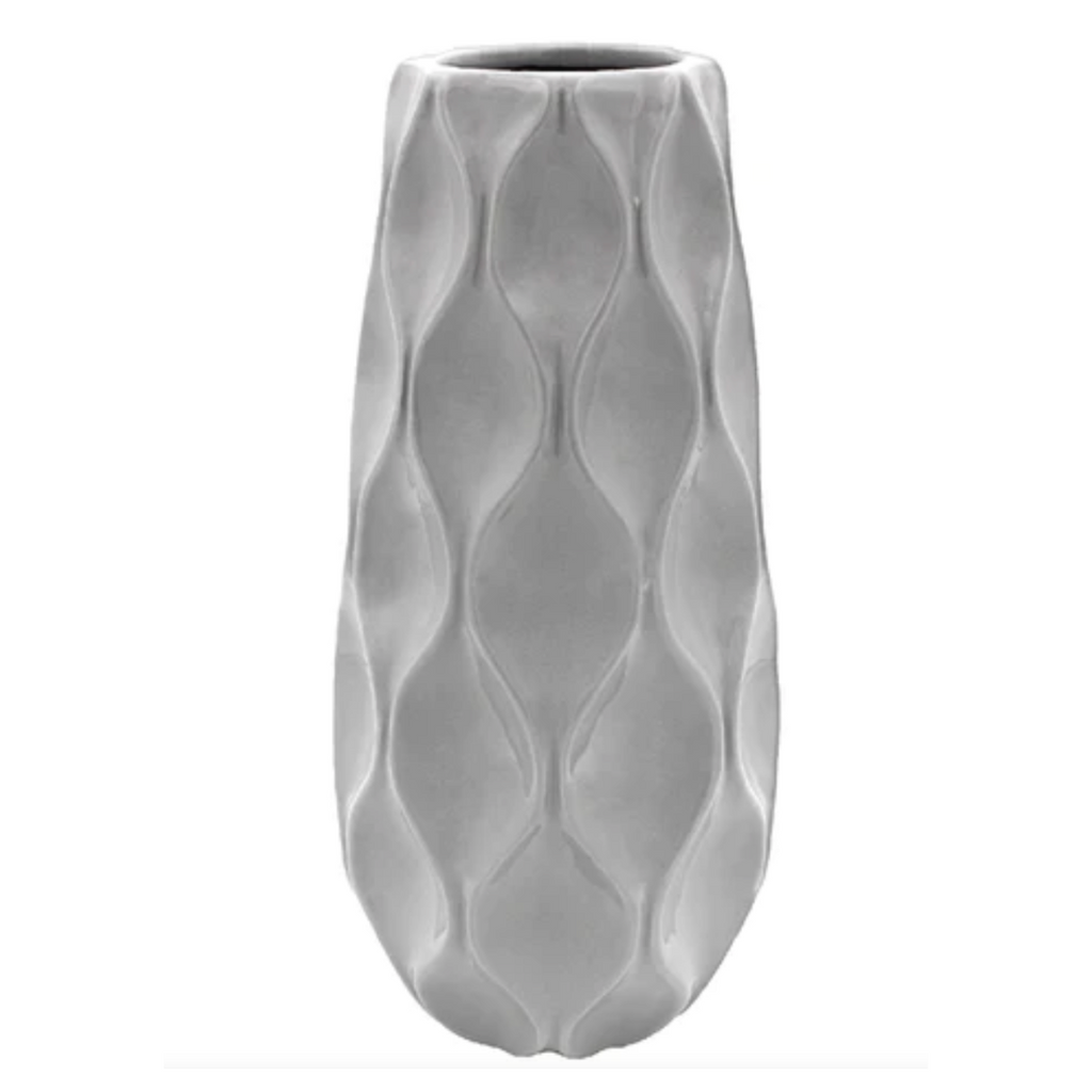 Grey wave design vase 30cm tall