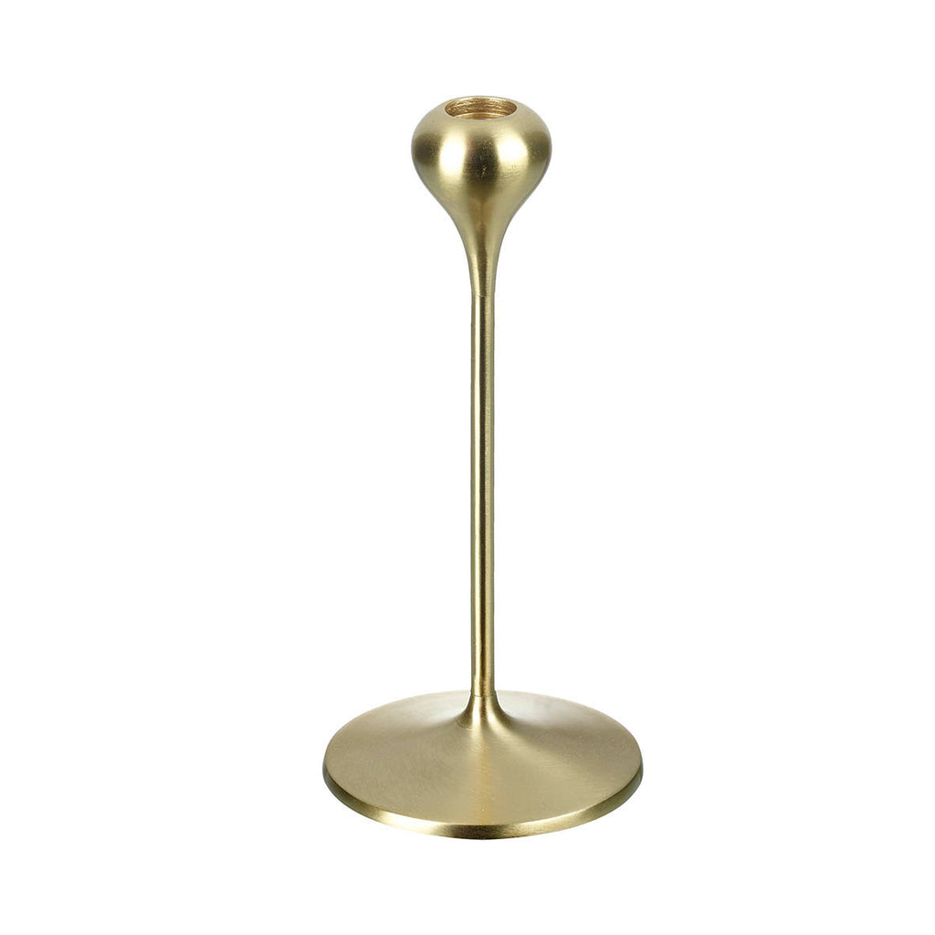 Brushed Brass Effect Candlestick - Height 23cm