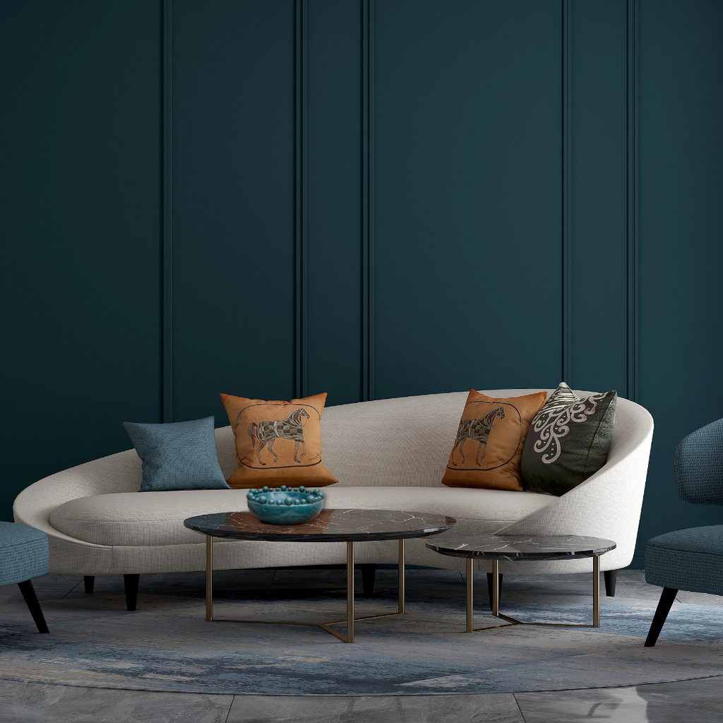 teal bobbles bowl ceramic rom set curved beige sofa