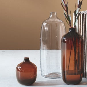 Amber glass LSA Vessel Vase